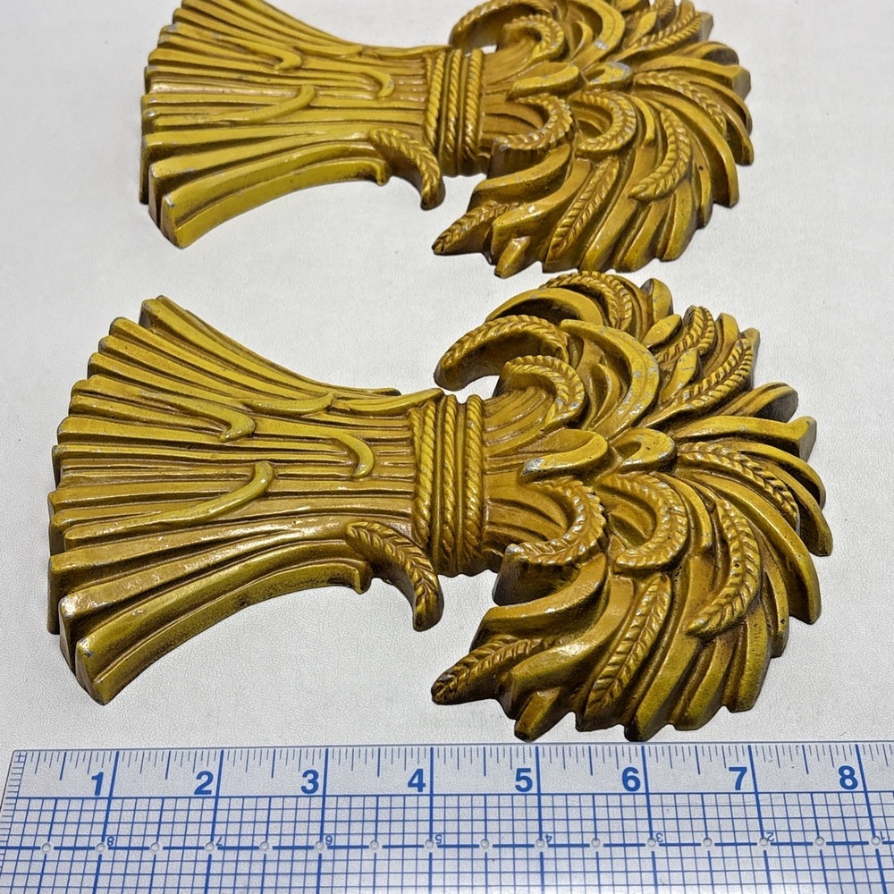 SEXTON Cast Metal Wheat‎ Harvest Wall Plaques 1971 Countrycore 70s - Picture 4 of 5